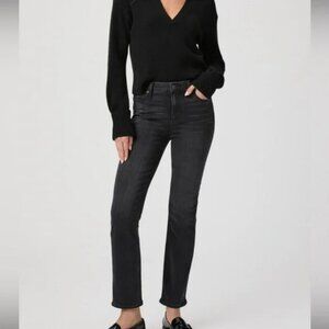 Paige Cindy Ultra High Rise Straight Leg Jeans Size 26 Black Willow NEW
